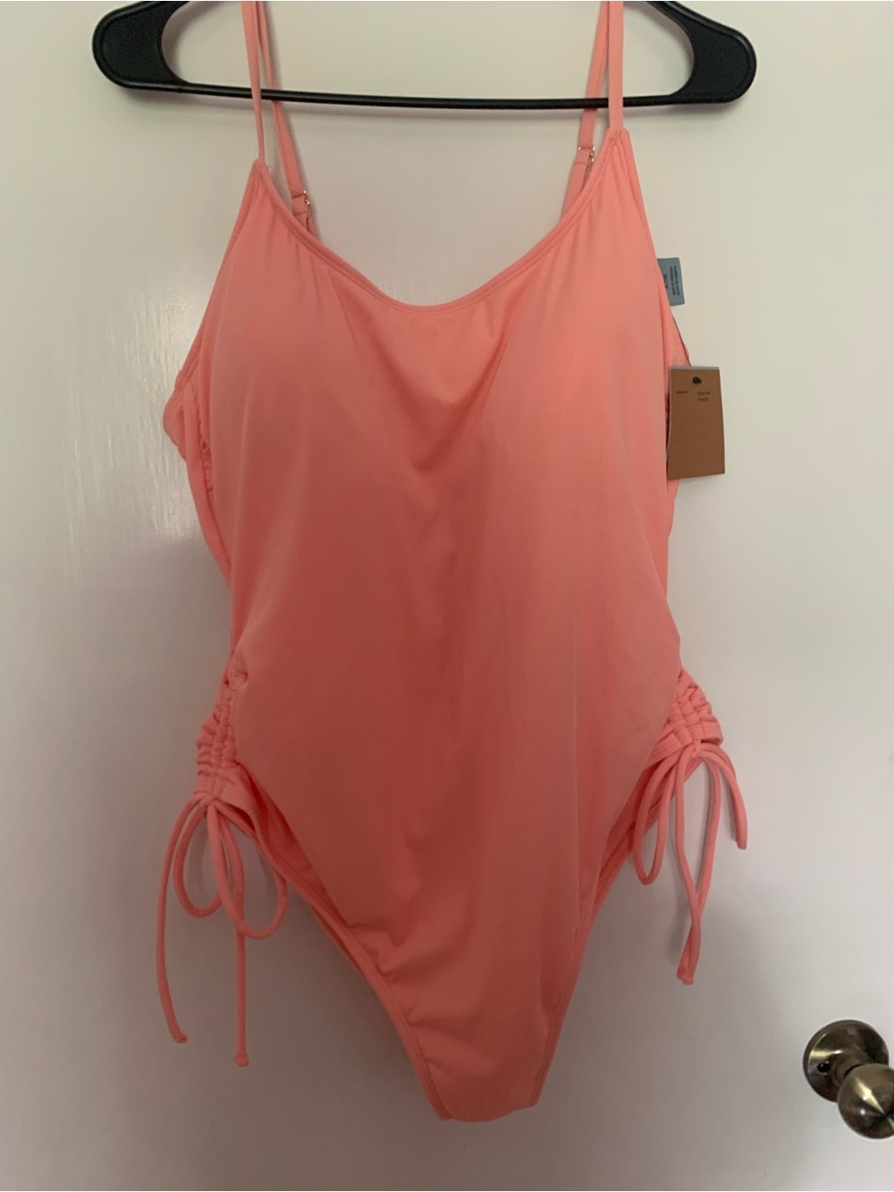 Shade & Shore Coral One-Piece Swimsuit with Side Ruching
